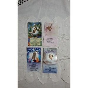 Lot of 4 Angel Lapel Pins with Rhinestones New on Cards